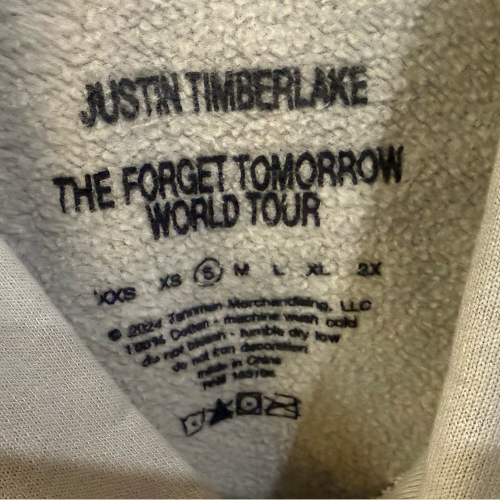 Official 2024 Justin Timberlake Forget Tomorrow World Tour "Shadow White" Hoodie